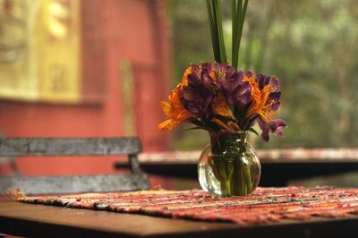 Flowers in vase on table