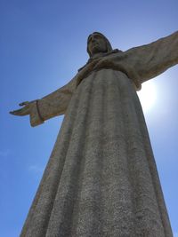 Low angle view of statue against clear sky