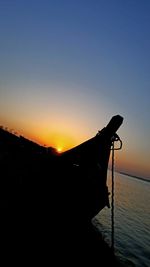 Horse against sky during sunset