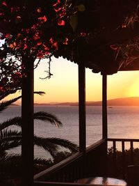 Scenic view of sea at sunset