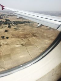 Cropped image of airplane wing