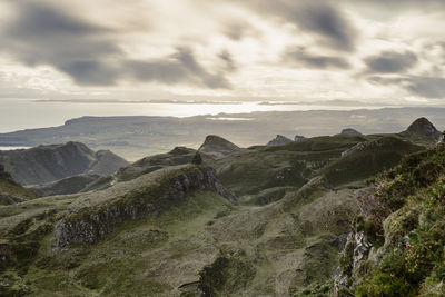 Scenic view of dramatic landscape against sky