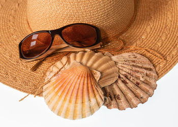 Close-up of sunglasses against black background