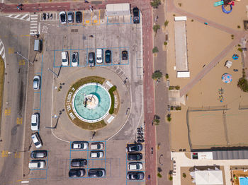 High angle view of buildings in city