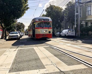 Cars on street in city