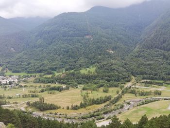 High angle view of landscape against sky