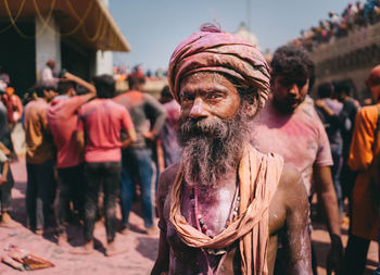 Portrait of men outdoors