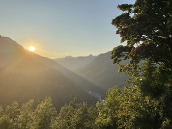 Scenic view of mountains against clear sky