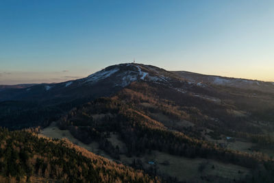 Scenic view of mountains against clear sky