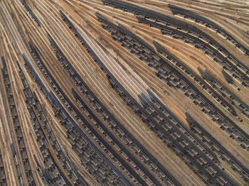 High angle view of railroad tracks