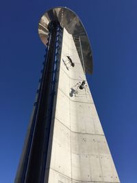 Low angle view of tower against clear sky
