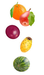 Close-up of fruits against white background