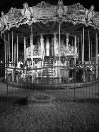 View of swing ride at amusement park