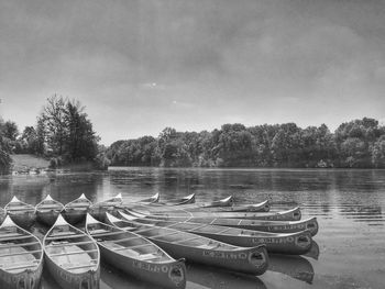 Scenic view of lake against cloudy sky