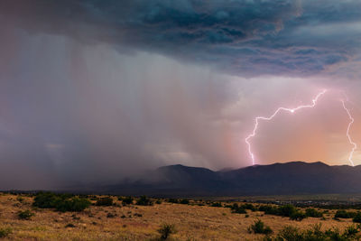 Lightning over landscape 