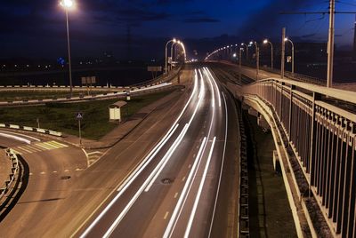 Cars moving on road at night