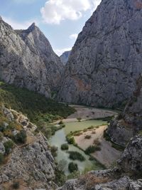 Scenic view of mountains against sky