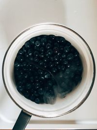 High angle view of food in bowl