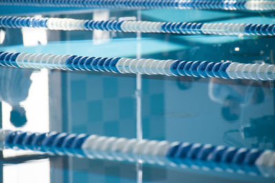 Lane markers in swimming pool