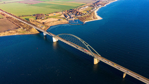 High angle view of bridge over sea