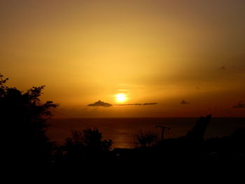 Scenic view of sea at sunset