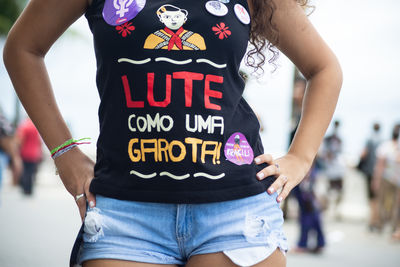 Protesters are seen during international women day in the city of salvador, bahia.