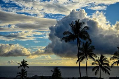 Scenic view of sea against sky at sunset