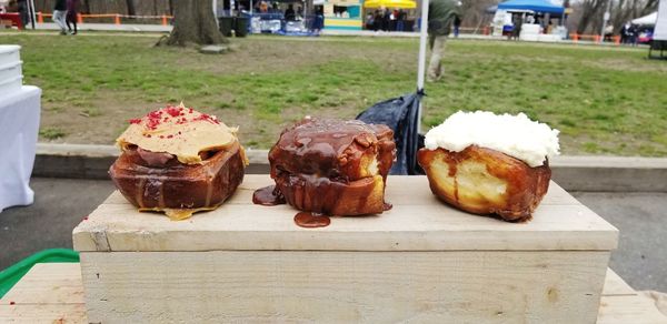 Close-up of cake on table