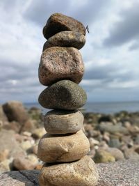 Stack of stones on beach