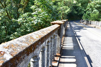 View of bridge over road in city