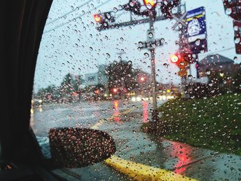 Wet glass window in rainy season