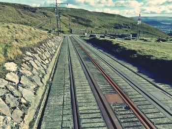 Railroad track on mountain