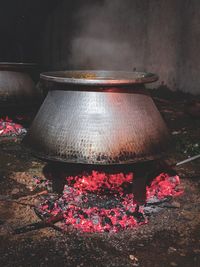 Close-up of flower pots