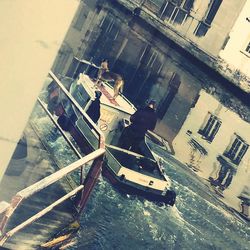 View of boats in canal