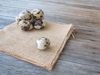 High angle view of cookies on table