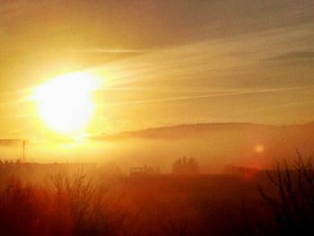 Sunset over field