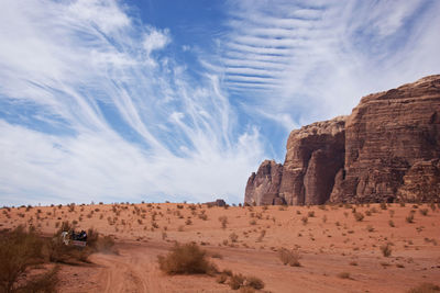 Scenic view of rock formation against sky