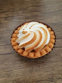 High angle view of cake on table