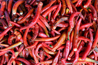 Full frame shot of red chili peppers