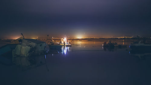 Fishing boats on the estuary at high tide