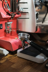 Close-up of coffee on table at home