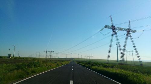 Road passing through field