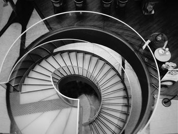 Close-up of spiral stairs