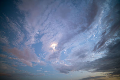 Low angle view of sky during sunset