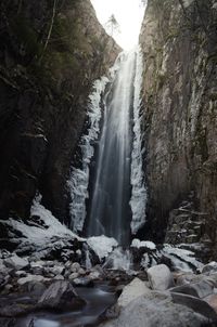 Scenic view of waterfall in forest