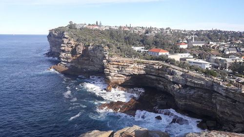 Rock formations in sea