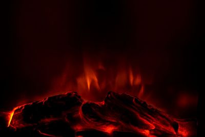 View of fire burning at night