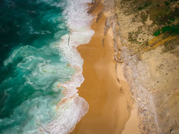 High angle view of beach on sunny day