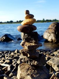 Stack of stones on beach