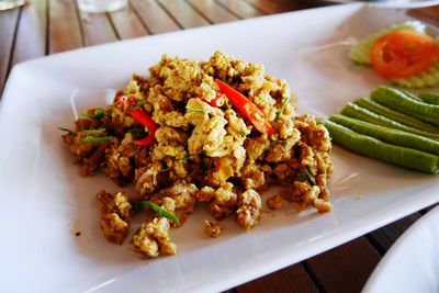 Close-up of served food